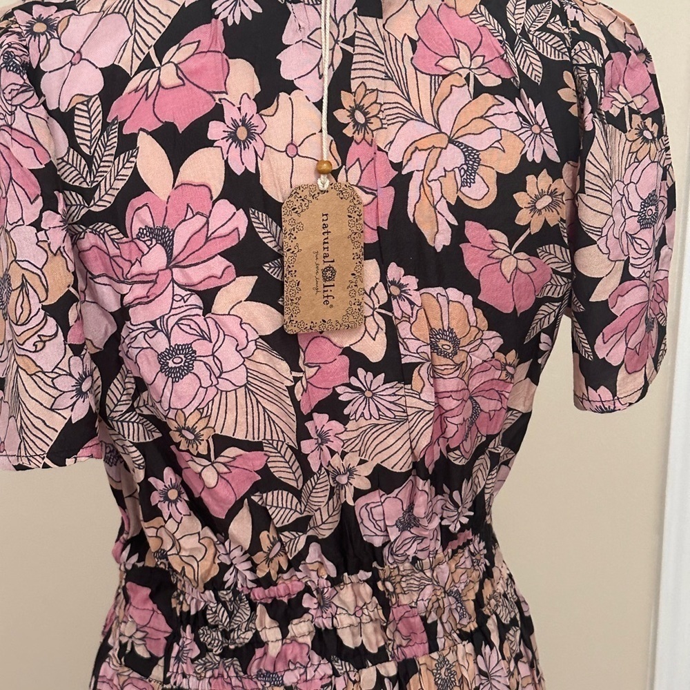 Natural Life Floral Tiered Maxi V-Neck NWT - Picture 3 of 7